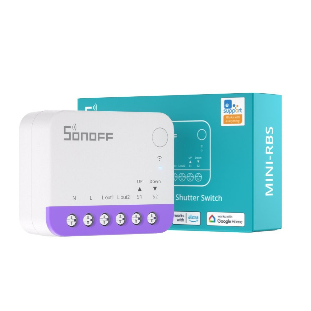 Releu smart WiFi pentru rulouri automatizate Sonoff MINI-RBS, 240W, 2.4 GHz, control aplicatie, compatibil Matter, Sonoff 6920075743180 - imagine 2